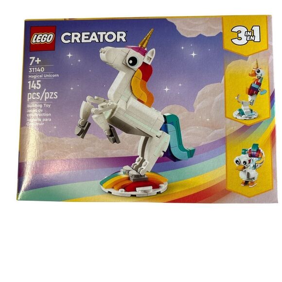 Nwt lego set 31140 magical unicorn 145 pieces 3 in 1 set - Picture 1 of 2